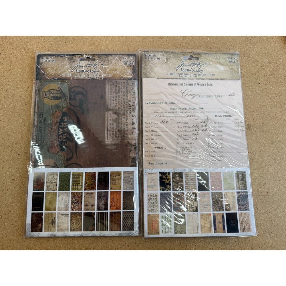 NOS Sealed Lot of 2 Tim Holtz 2022 Idea-ology Backdrops TH94251 TH94247 Hallowee